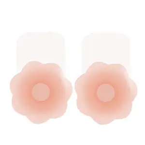 Underwear Solid Silicone Nipple Cover Flower Shape Breast Lift Up Adhesive Nipple Cover