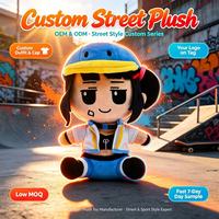 Poupée en peluche personnalisée Anime assise, personnage de dessin animé doux, jouet en peluche, ensemble complet de costumes, OEM ODM, marchandises pour fans de jeux, coton PP