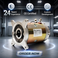 Moteur CC à balais à enroulement parallèle RM BZD2 12V 1600W 2500 tr/min 6 Nm IP54 pour unité de puissance de pompe hydraulique de chariot élévateur à montage sur panneau, efficacité IE3