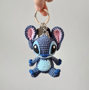 צעצועי כלבים כחולים בעבודת יד כמחזיקי מפתחות לילדים דמויות סרט בעלי חיים יצירתיים סרוגה צעצועי כלבים חמודים לילדים - Product Image 2