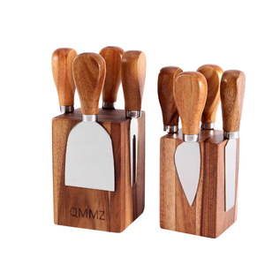 Ensemble de 5 mini-planches à fromage en bois d'acacia avec support magnétique et outils à fromage pour la présentation et le service - Product Image 4