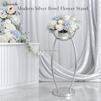 Support à fleurs en métal doré ANNIELU, centre de table de mariage, vase haut pour la décoration de table de réception d'événements et de fêtes