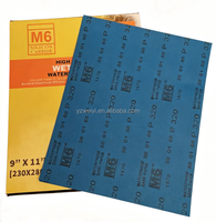 Papier abrasif bleu imperméable P80 prêt à être expédié, 23*28cm, carbure de silicium, papier abrasif en latex pour le bois, qualité similaire à Matador