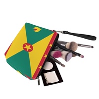 Pochette de voyage en PU avec drapeau national personnalisé de Grenade pour voyages d'affaires, organisation de la coiffeuse, objet de collection sur le thème des îles