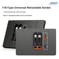 Prise murale rétractable de type 118 avec câble Lightning intégré, chargeur rapide 20W PD USB type C