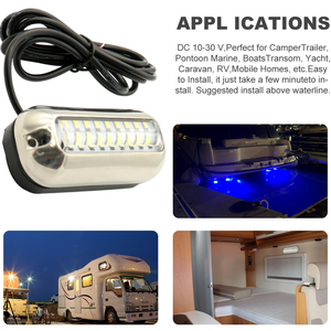 Yacht sous-marin LED lumière de navigation 4 "5 pouces bleu blanc pour camion RV ATV Stern ancre lumière Marine bateau <span class=keywords><strong>voile</strong></span> Signal lumineux - Product Image 2