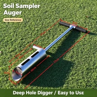 Sonde d'échantillonnage manuelle de sol profond en acier inoxydable épaissi pour l'échantillonnage de sol agricole et la préparation de trous de plantation