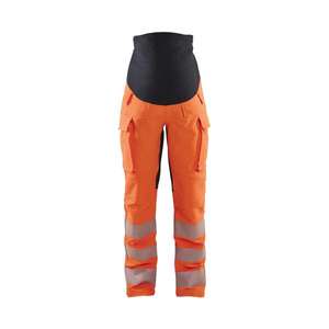 BLAKLADER - 710016425399M Women's hi-Vis 4-way <b>stretch</b> maternity <b>trousers</b> Orange/<b>Black</b> - EAN 7330509841563 HI-VIS WORKWEAR - Product Image 1