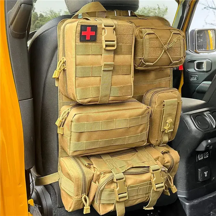 Universal Car Seat Back Organizer mit 5 abnehmbaren Molle Pouch Upgrade Tactical Vehicle Panel Organizer