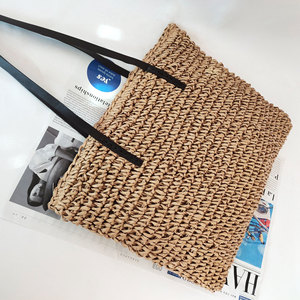 Nouveau Grand Sac de Plage en Paille Tricoté au Crochet pour Femme 2025 avec Fermeture Éclair et Deux Bretelles – Idéal pour les Vacances - Product Image 3