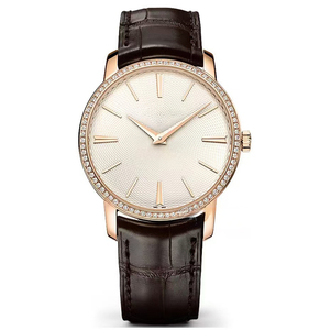 2026 Automatic Luxury Fashion Watch Diamond Bezel <b>Rose</b> Gold Stainless Steel Case Sapphire Crystal Dial Genuine Leather Band - Product Image 5