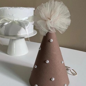 DAMAI joyeux anniversaire enfants rétro Maillard perle fil boule anniversaire chapeau bandeau rétractable cheveux accessoires Photo accessoires - Product Image 5