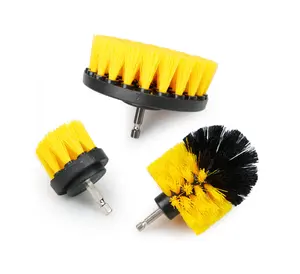Hot Selling Factory Supply 3 Pcs Auto Detailing Brush Sets Car Cleaning Brush for Drill Tools Kit Car Drill Brush
