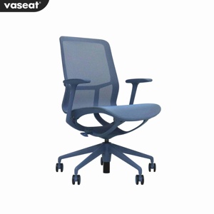 Silla de oficina de malla azul Premium, cómoda silla ejecutiva giratoria para visitantes, modelos de diseño moderno, muebles de oficina pequeños al por mayor - Product Image 2