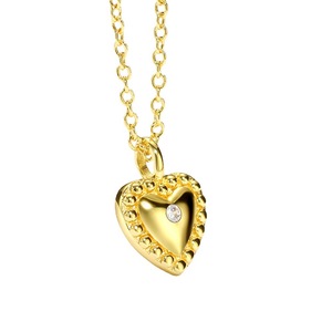Collar con Colgante de Corazón Romántico para Mujer, Incrustado con Circonitas, Joyería de Moda, Cadena Chapada en Oro - Product Image 6
