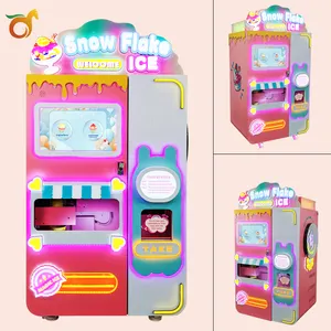 Red Rabbit Intelligent Sleep And Power Saving Coin Operated Ice Cream Vending Machine Snowflake Making Manufacturer