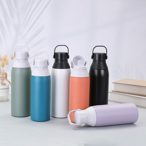 Customize Logo 500ml 750ml Double Wall 304 Stainless Steel <b>Flask</b> Vacuum Insulated Water <b>Bottle</b> With Handle For Sports - Product Image 3