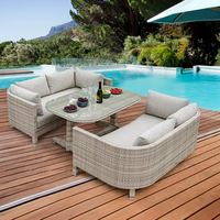 Ensemble de canapés en rotin d'extérieur créatif, minimaliste et moderne avec coussins amovibles et lavables pour balcon, jardin, cour