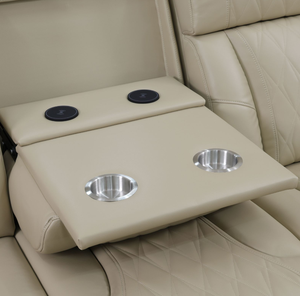 <b>Living</b> Room Hotel Convertible Leather Sectional Sofa Set with <b>U</b>-Shape Recliner - Product Image 4