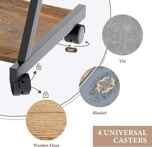 Escritorio compacto en forma de Z para oficina en casa con toma de corriente Estación de trabajo de computadora pequeña para estudio en casa con ruedas de bandeja para teclado - Product Image 4