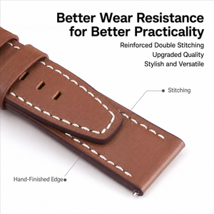Cinturino per Orologio in Vera Pelle Cucito 18mm 20mm 22mm per <span class=keywords><strong>Huawei</strong></span> GT5 GT4 <span class=keywords><strong>GT3</strong></span> Pro Samsung Galaxy Watch, Cinturino con Fibbia a Perno per Uso Quotidiano - Product Image 3
