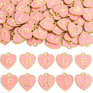 Breloque <span class=keywords><strong>C</strong></span>œur en Relief Doré en Alliage de Zinc Émaillé pour Bracelets d'Amitié et Cadeaux - Product Image 4