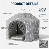Lit pour chat en PVC qui brille dans le noir, pliable, lavable, confortable, cachette moelleuse, luxueuse, pour intérieur, maison pour animaux de compagnie