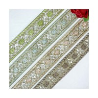 Dentelle à code-barres multicolore dorée LEIXUSI 4 cm, broderie soluble dans l'eau pour vêtements d'enfants, accessoires de bricolage