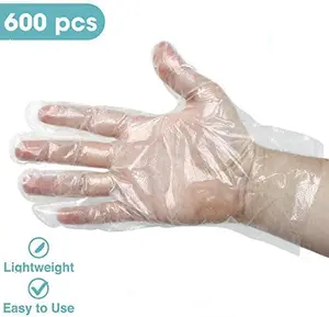 Factory Hot selling Plastic Pe Gloves HDPE Clear Plastic Polythene Kitchen Waterproof Household Disposable Food PE Gloves