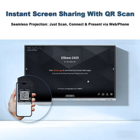 Papan Tulis Interaktif Pintar 75 Inci dengan Layar Anti Silau 4K Multi Touch untuk Penggunaan Sekolah, Papan Digital Panel Datar Interaktif
