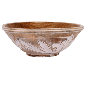 Bol en bois d'acacia de forme arrondie de haute vente avec des cuillères Table à manger de couleur noire bol de service en bois naturel - Product Image 2