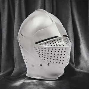 Casque d'armure médiévale traditionnel en acier moulé de calibre 18, taille adulte, portable, accessoires de costume - Product Image 4