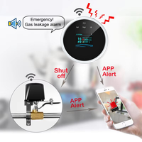 Détecteur de fuite de gaz intelligent Tuya WiFi et vanne solénoïde Alarme en temps réel Arrêt automatique pour GPL/GN Télécommande et alerte par application