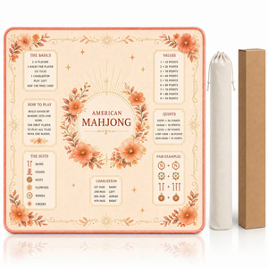 Vibrant Chinoiserie Floral American Mahjong Play Mat Premium Anti-Slip Neoprene Table Protection Pad with Built-in Scoring Guide - Product Image 6