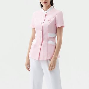 Ensemble 2 pièces pour femmes, tunique ajustée <span class=keywords><strong>de</strong></span> style asiatique (thai, coréen), tenue <span class=keywords><strong>de</strong></span> travail pour spa, coiffeuse, soins, toilettage d'animaux, vêtements <span class=keywords><strong>de</strong></span> travail - Product Image 5