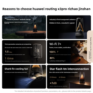 <span class=keywords><strong>Routeur</strong></span> Huawei X3 Pro Montagne Dorée Ensoleillée Antenne Transparente WiFi 7 Double Bande Gigabit Haute Vitesse Pénétration Murale - Product Image 3