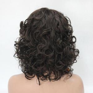 Tóc Giả Châu Âu và Mỹ, lọn tóc len xuyên biên giới, tóc ngắn trung bình với tóc mái chéo, xoăn nhỏ tự nhiên, tổng hợp - Product Image 2