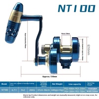 Nouveau métal CNC roue jigging glisser moulinet de pêche NT100/200 roue de pêche en mer tambour de gabarit lent pour la filature