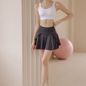 Loose High Waist Pocketed Tennis <b>Skort</b> Customizable Breathable Outer Wear Elastic Sports Tennis Skirt - Product Image 2