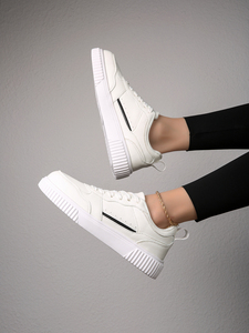 Sneakers Classiche Bianche per Uomo e <span class=keywords><strong>Donna</strong></span>, Scarpe Comode in Pelle per Skateboard e Sport, Taglie Grandi, Scarpe da Ginnastica - Product Image 2