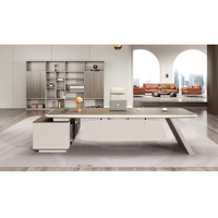 Ensemble table et chaise de bureau exécutif de luxe à panneau de bois à bas prix bureau de patron pour bureau de travail
