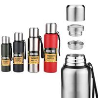 Produit phare : Gourde isotherme de voyage en acier inoxydable 304 avec logo personnalisé, revêtement poudré, 600/800/1000/1500 ml