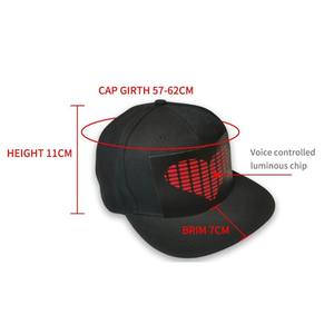 Gorra de Béisbol Negra con Luces LED, Activación por Voz, Música y Luz, Novedosa Gorra Luminosa para Fiestas - Product Image 5