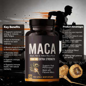 Capsule di <span class=keywords><strong>Maca</strong></span> Peruviana 1500mg |   <span class=keywords><strong>Maca</strong></span> Nera <span class=keywords><strong>Rossa</strong></span> e Gialla per Energia e Resistenza, Supporta le Prestazioni di Picco e l'Equilibrio Ormonale, Integratore Alimentare per Adulti - Product Image 4