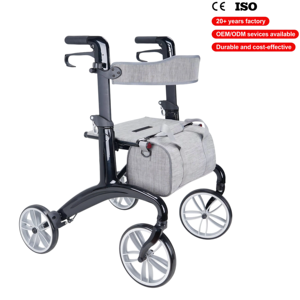 รถช่วยเดินแบบ 4 ล้อ ทำจากคาร์บอนไฟเบอร์น้ำหนักเบาพิเศษ สำหรับผู้สูงอายุ พับเก็บได้ ปรับความสูงได้ - Product Image 1