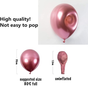 Chrome Balloon 1000 Pcs <b>Inflatable</b> Wholesale 12 Inch Metal Decoration Helium Birthday Party Chrome Metallic Latex Balloon - Product Image 4