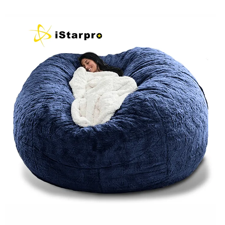 iStarpro Bean Bag Chair Giant flannel cover no filling Furniture bed Big Sofa bed 6ft beanbag Cover living room sofas