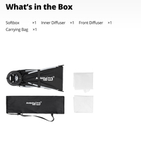 AMBITFUL Série Q3 Softbox 40cm 60cm à dégagement rapide avec anneau standard SA-GD pour éclairage vidéo GODOX ML60 ML100 AD300PRO COB