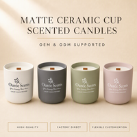 Bougie parfumée en céramique de luxe avec mèche en bois, logo personnalisé, approvisionnement en gros pour les cadeaux de spa et d'hôtel