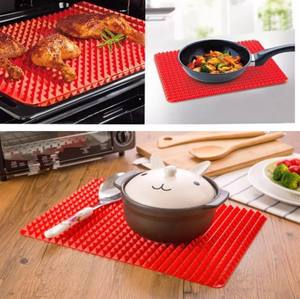 Estera antiadherente para cocinar, sartén antiadherente para microondas, apta para lavavajillas, esterilla reutilizable de silicona de grado alimenticio para hornear, P1246 - Product Image 5